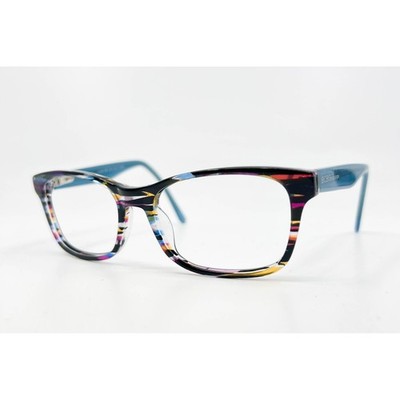 BCBGeneration Eyeglasses Womens Blue Stripe CV 0002 Full Rim 50-16-135