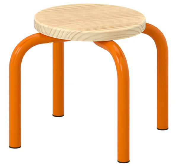 Nuevo taburete IKEA DOMSTEN, naranja/pino, 45 cm, 863.457.01, edición limitada