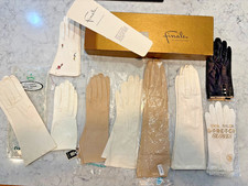 Lot of 9 Pairs Women's Vintage Dress Gloves Formal Mostly Leather