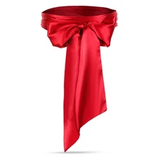 Red Satin Wedding Dress Sash - 98.43 Inch Long Silk Sash Waist Belt for Party...
