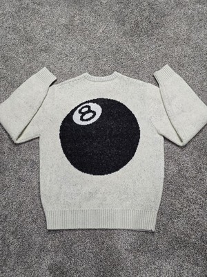 ☆ Stussy ☆ 8 Ball Mohair Knit Ivory Sweater (Size XL) EUC