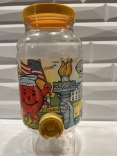 VINTAGE  1986 Kool Aid Smiling Man Pitcher Plastic 10" Drink Dispenser Jug