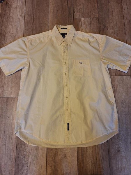 Men Gant Shirt Yellow Cotton XXL