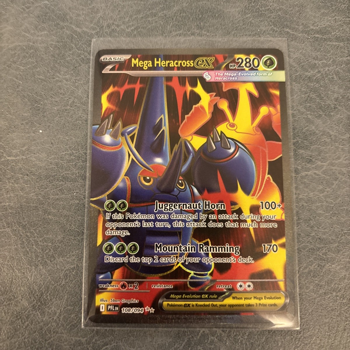 Mega Heracross Ex ENGLISH 108/094 Phantasmal Flames Near Mint NM