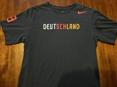 Rare 2008 Nike Deutschland Germany Medium M Sports Black Nice T Shirt