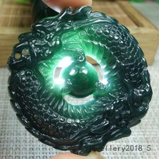 Certified Green 100 Natural A jadeite jade Pendant Dragon