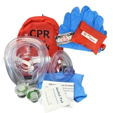 Adult/Child CPR Mask with 2 Valves & Key Chain Barrier Mask