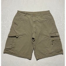 Wrangler Authentics Mens Cargo Shorts 60MFWML Khaki Brown Ripstop Cotton Size 34
