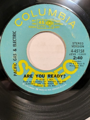 #ad 45 Pacific Gas amp; Electric: quot;Stagolee Are you readyquot; 1970 G $6.22