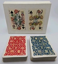 Vintage 1953 Romance Espanol Bridge Playing Cards Sets Naipe de Lujo Spain EUC