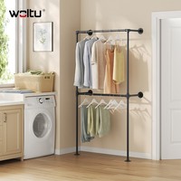 Woltu Kleiderschrank Wandmontage KleiderstäNder Mit 2 Stangen 102,5X187X36,5Cm