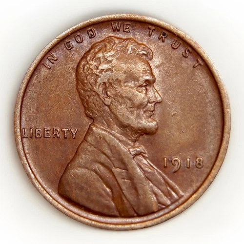1918 lincoln wheat cent penny AU