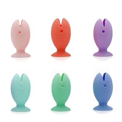 6pcs Silicone Fish Toothbrush Holder Dormitory Bedroom Bathroom Showerig
