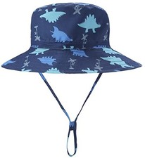 Baby Sun Hat Toddler Bucket Hats Summer Sun Protective Kids Beach 2-4T F Navy