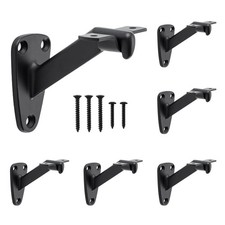 HOME MASTER HARDWARE Handrail Bracket for Stairs,Matte 6 Pack, Matte Black