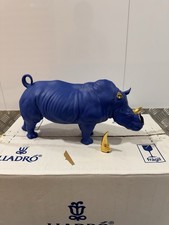 Lladro Blue Rhino Sculpture Limited Edition Broken Horn Boxed
