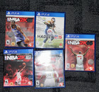 PS4 Sports Game Lotof 5 NBA 2K14 2K15 2K16 2K17 + Madden NFL 15 w/ Cases & Discs — photo 1