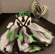 2T - 3T Beetle Juice Themed Costume - Dress - Tutu - Striped - Halloween
