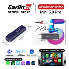 CarlinKit 5.0 Mini CarPlay Adapter Wired to Wireless Receiver Smart Ai Plug Play