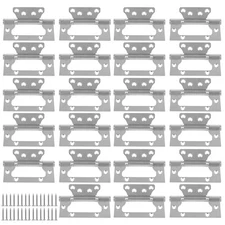 24 PCS 4 x 3 Inch Silver Non Mortise Hinges Heavy Duty Brushed Nickel Flush D...