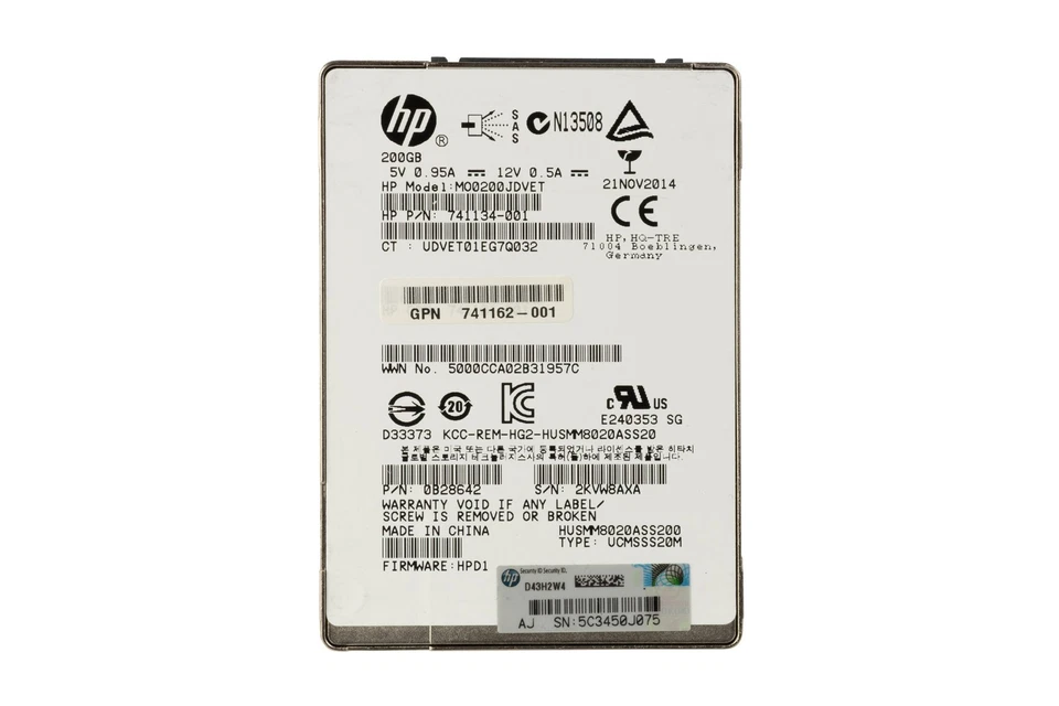 Hard drive HPE 200GB SSD SAS 12G 2.5" MLC 741134-001 - Image 2 of 2