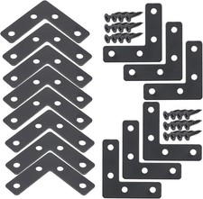 20Pcs 2 X 2 Inch Black L Flat Shape Braces Corner Bracket, 50X50 Mm Decorative C