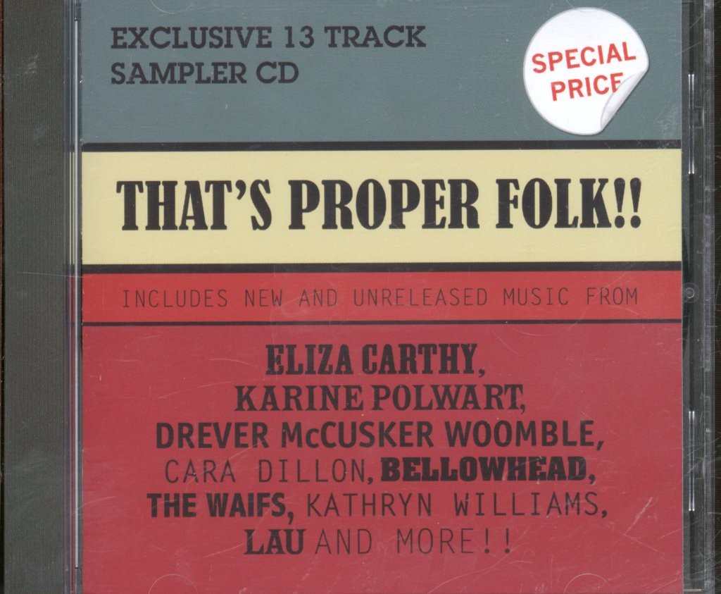 Various Artists That's Proper Folk CD UK Proper 2008 compilation PROPERFOLK06