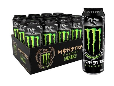 Monster Energy Import, Energy Drink, 18.6 Ounce (Pack of 12).