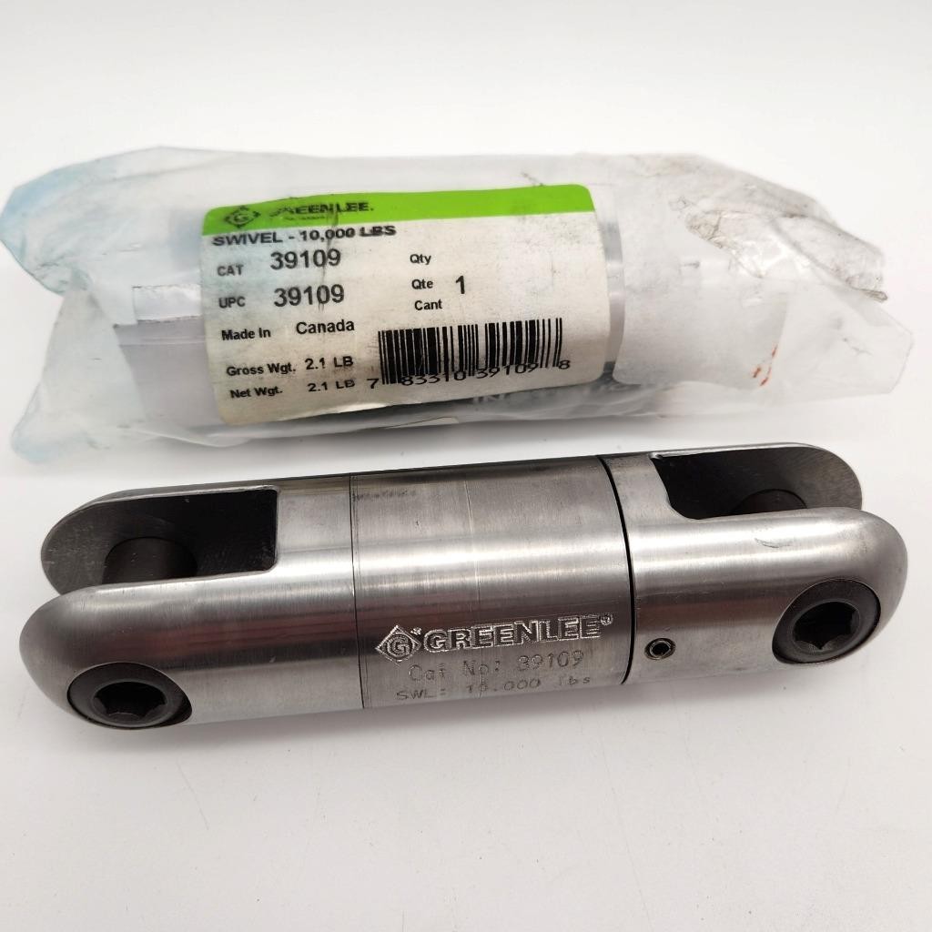 Greenlee 39109 10000 lb Cable Pulling Swivel Stainless Steel Utility Tool NOS