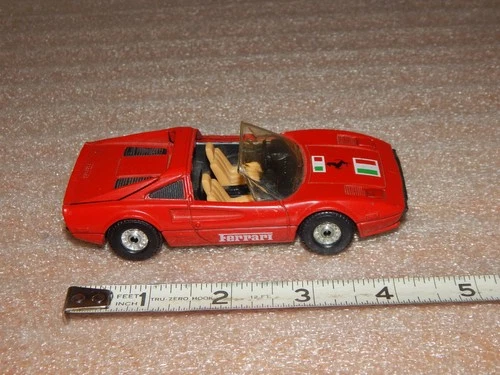 Vintage Corgi Diecast Collectible Ferrari 308 GTS Red & Tan Pop Up Headlights
