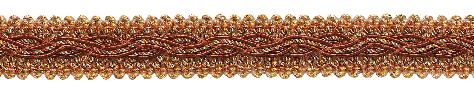 Orange Gold Pink 7/8"" Gimp Braid Trim Cinnamon Toast [By The Yard]