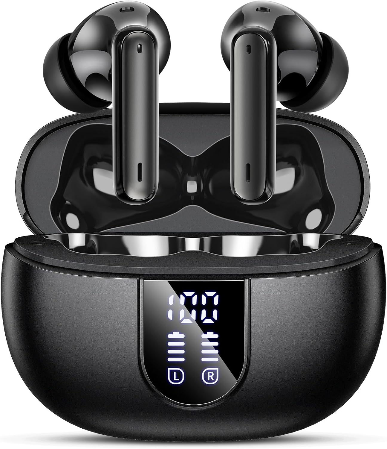 Bluetooth 5.3 Wireless Earbuds 40Hrs Playtime Bass Stereo Black-image