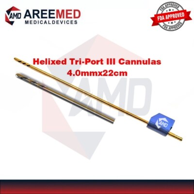 Helixed Tri-Port III Cannulas, 4.0mm, 22cm, Microaire Pal Fitting Cannula