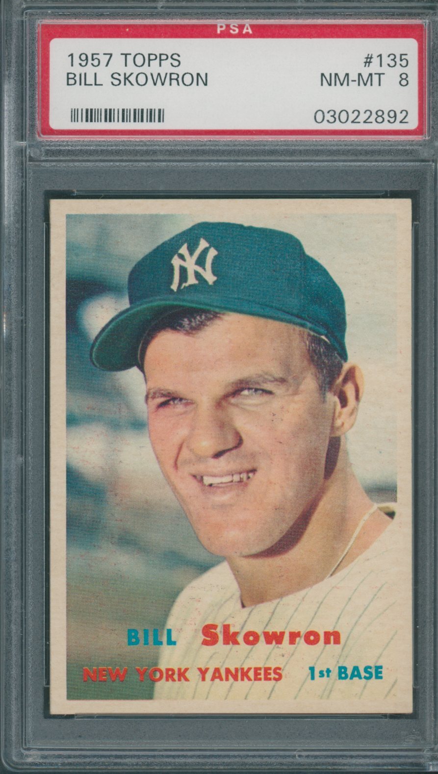 1957 Topps #135 Bill Skowron PSA NM-MT 8 *2892