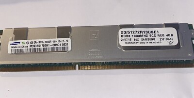 Samsung M393B5170EH1-CH9 4GB PC3-10600R DDR3 ECC Reg Server RAM