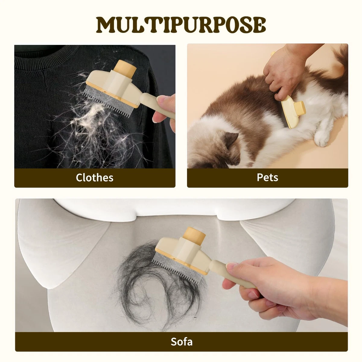 Zyluniy 2 Stück Fellbürste Für Katzen - Selbstreinigender Haarentferner