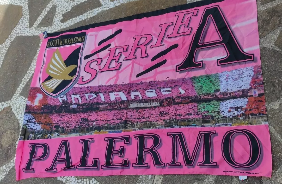 Palermo Calcio Football Club Bandiera Serie A Andiamoci Vintage, palermo  football clubs 