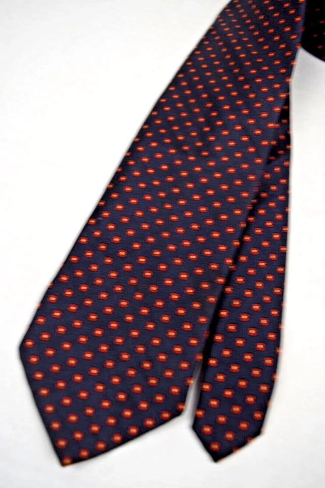 Neck Tie VTG Rooster 60s Navy Red Yellow Flower Foulard TriAcetate Tie 53.5 x 3" - Image 3 of 4