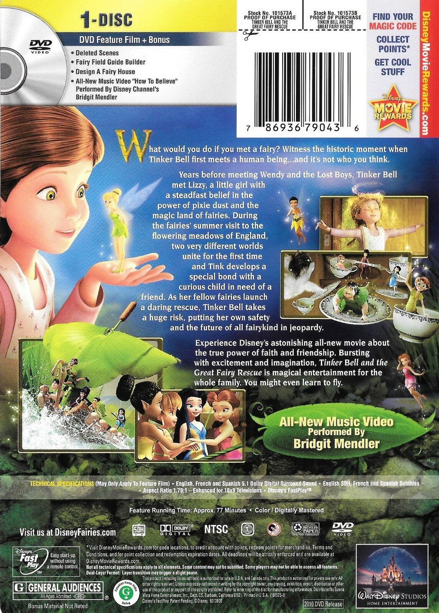Walt Disney - Tinker Bell And The Great Fairy Rescue DVD WS with