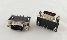 10x VGA DB15 15-Pin D-SUB 3 Rows Male Right Angle PCB Solder Connector Adapter