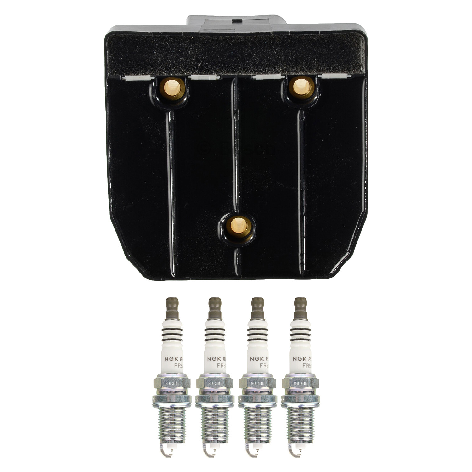 Bosch Ignition Coil NGK 4 Ruthenium HX Spark Plug Kit For Tacoma Golf Jetta L4