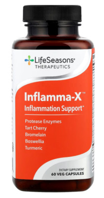 LifeSeasons Inflamma-X - Inflammation Support - Turmeric Boswellia Protease New