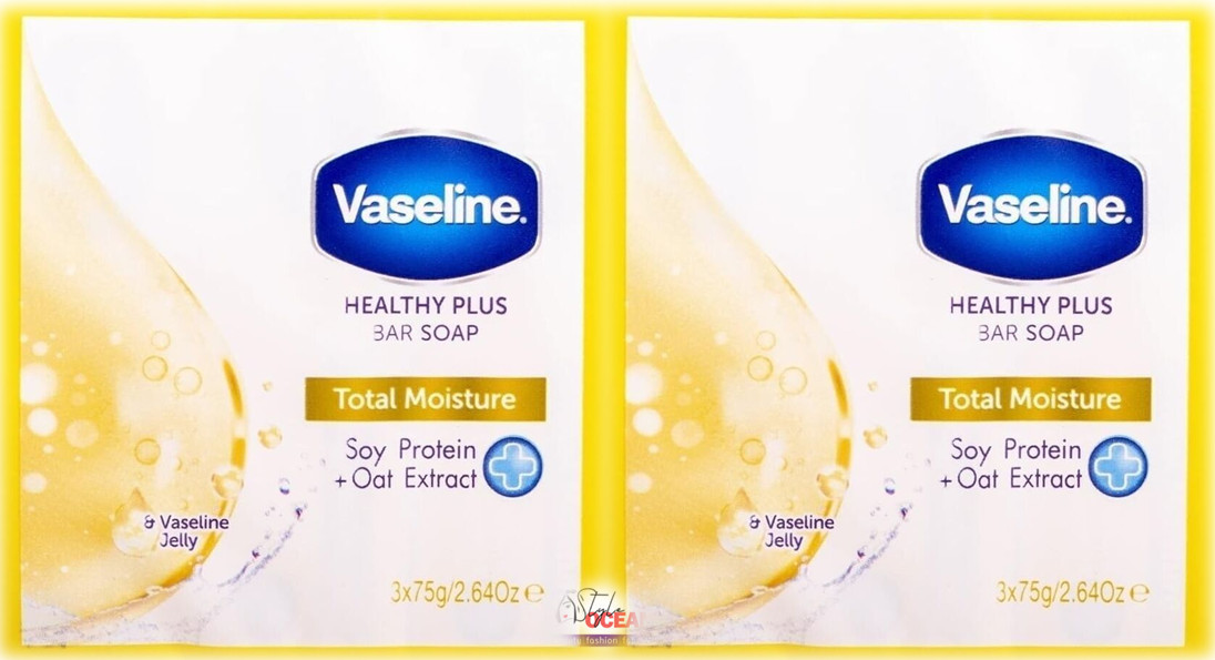 Vaseline Healthy Plus Bar Soap | TOTAL MOISTURE | Twin Pack 6 x 75g