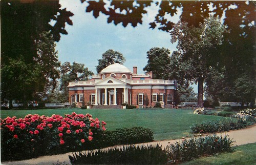 Monticello Charlottesville Virginia VA pm 1965 Postcard - 第 1/2 張圖片