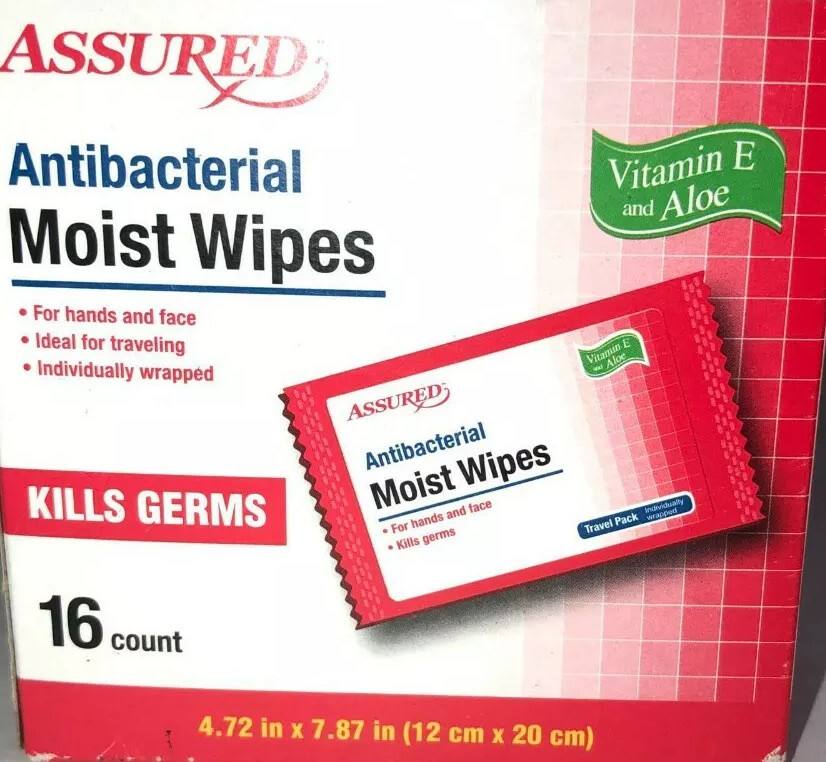 Assured Antibacterial Moist Wipes 1ea 16ct pk New Ship24HR Great For On The Go eBay