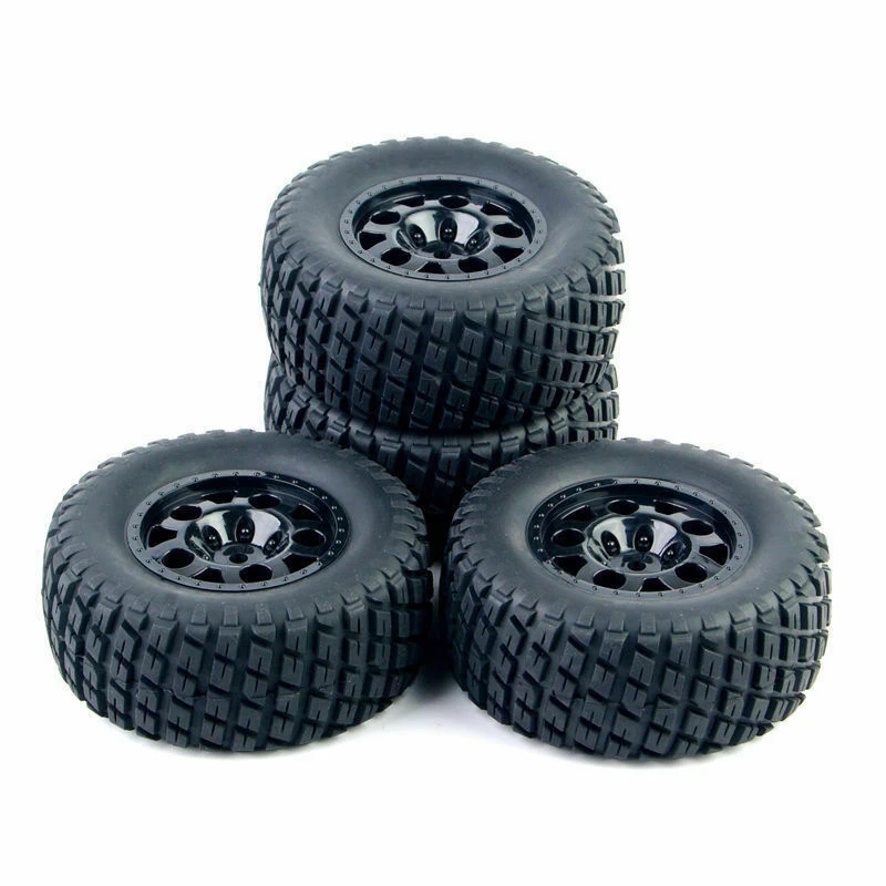 4Pcs 1:10 Short Course Truck Tires&Wheel Rims Set for TRAXXAS SlASH RC Model Car - Image 2 of 4