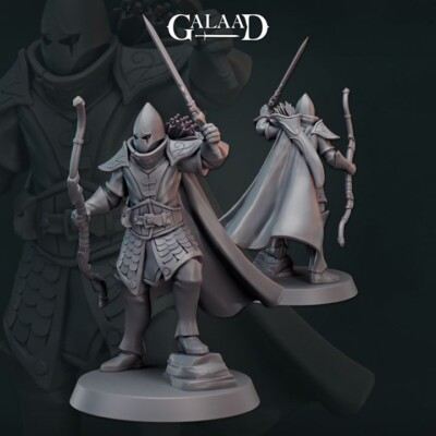 Elf Warrior - Elven Sword Bow Fighter - Galaad Miniatures - Dungeons and Dragons