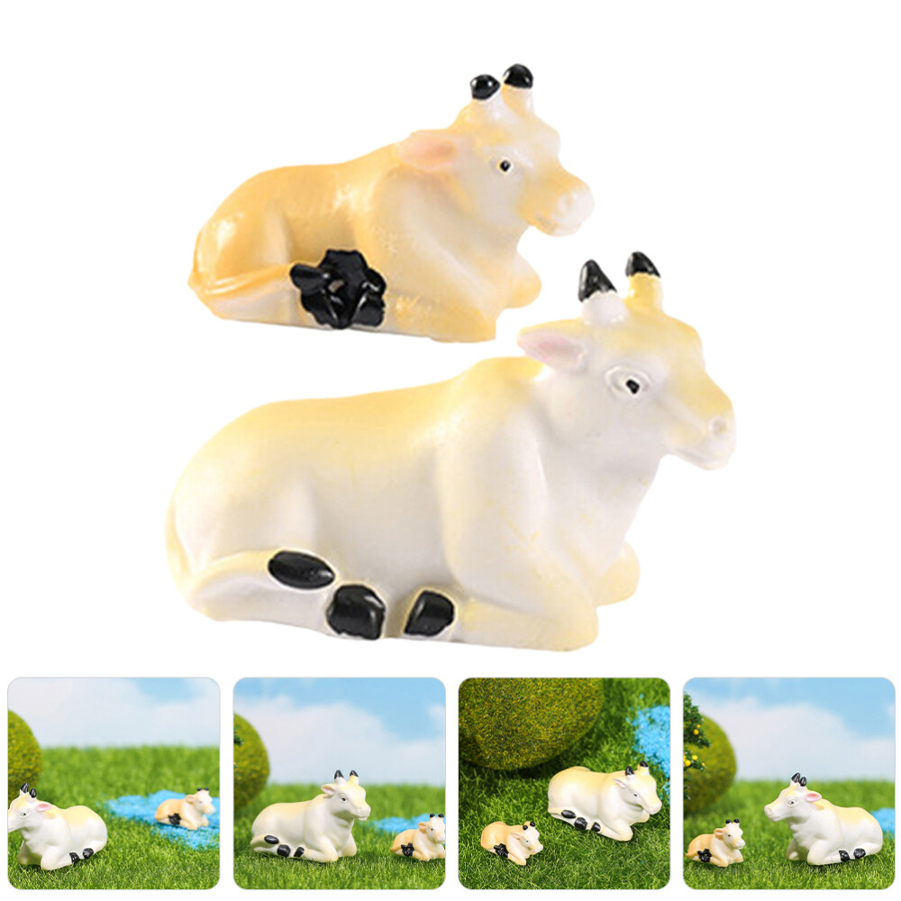 8pcs Miniature Cow Lovely Mini Cow Figurines Cute Cupcake Toppers ...