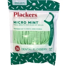 SHIP N 24HR-Plackers Micro Mint Dental Flossers Floss 1-36ct pack RARE-Brand New