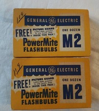 General Electric PowerMite M2 Flashbulbs 2 Boxes 24 Bulbs in Package